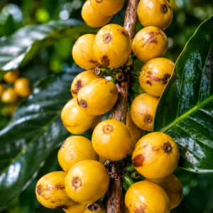 yellow catuai coffee seeds (coffea arabica)